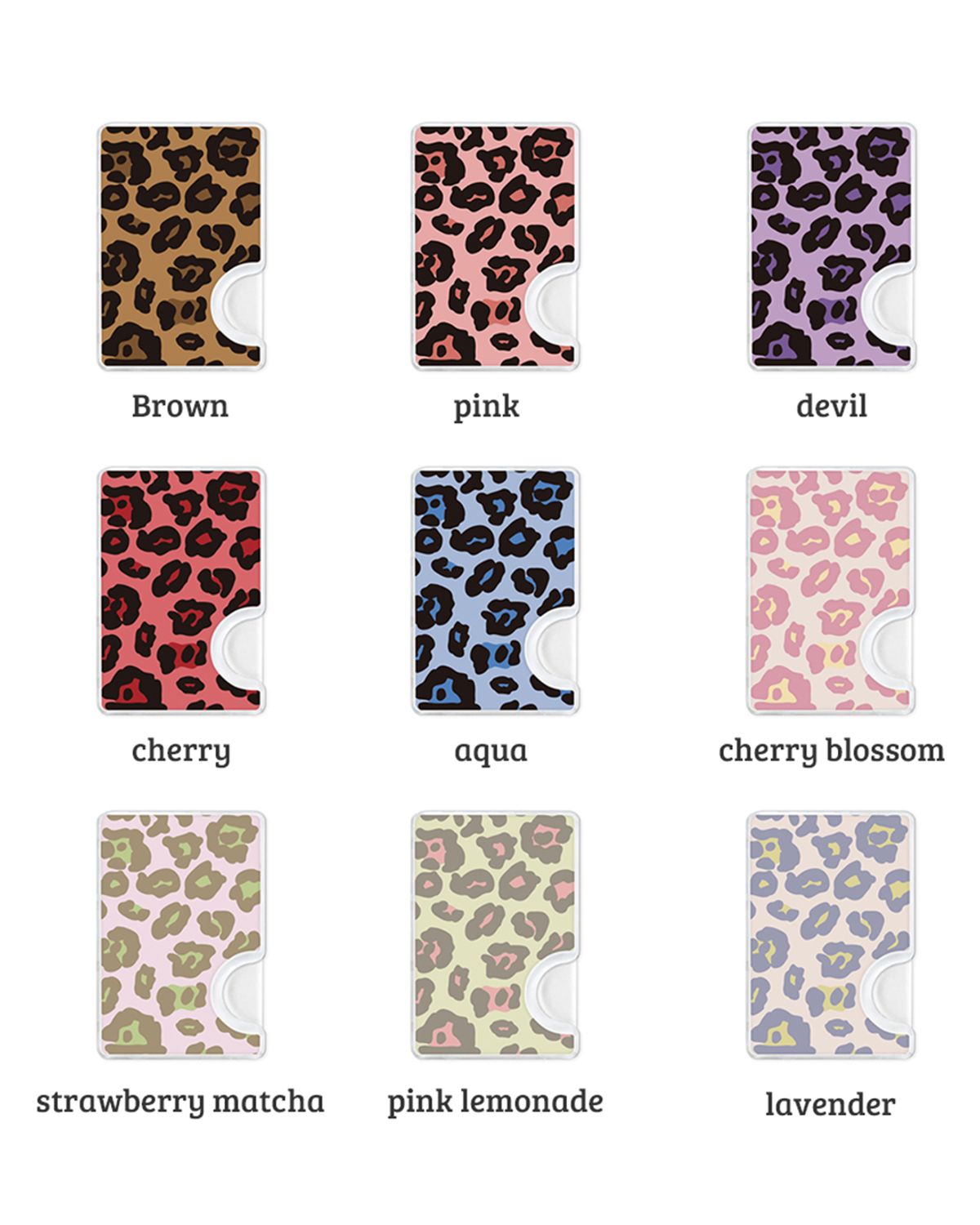 듀이(DEWY) [9 colors] 호피 레오파드 맥세이프 아크릴 카드2장 수납 포켓 케이스 카드슬롯