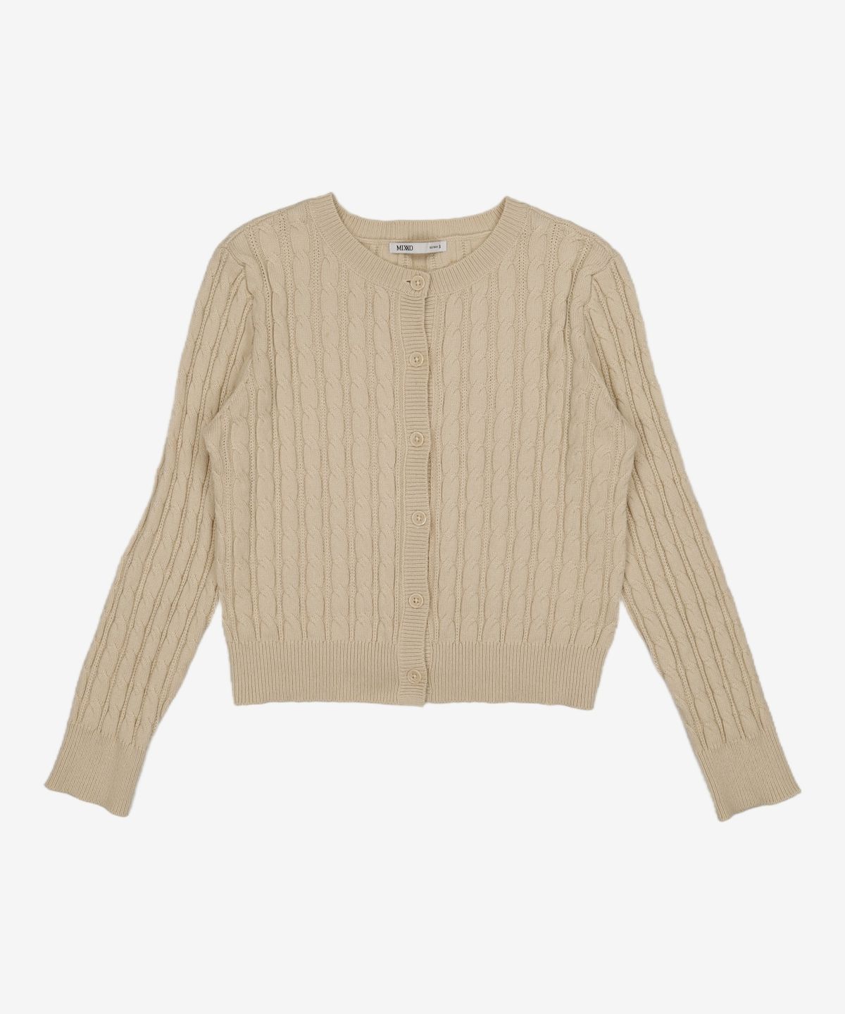 미쏘(MIXXO) 라운드넥 케이블 가디건_MIWCKET43T S