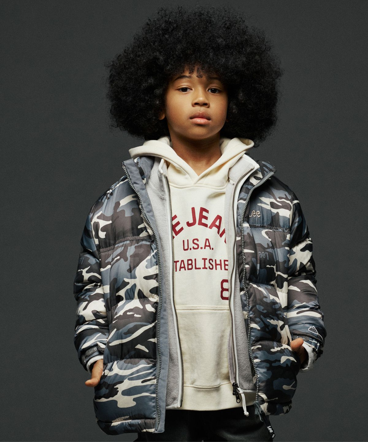 리 키즈(LEE KIDS) 릿지 다운 카모 LK2604DP50CA