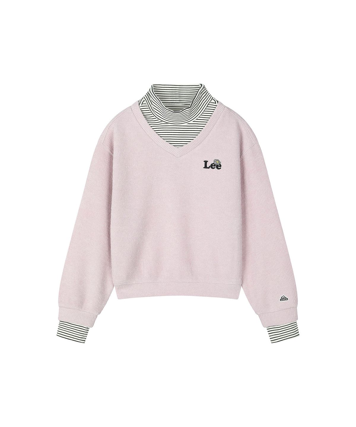 리 키즈(LEE KIDS) 레이어드 세미 크롭 스웻셔츠 핑크 LK2604CR71PI