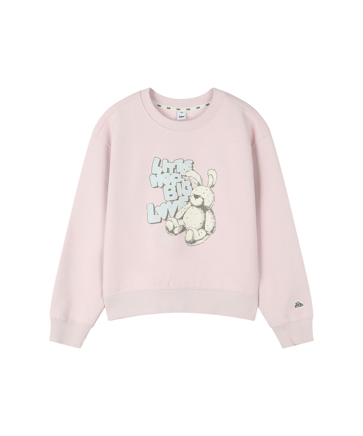 리 키즈(LEE KIDS) 토끼 그래픽 크롭 스웻셔츠 핑크 LK2604CR70PI