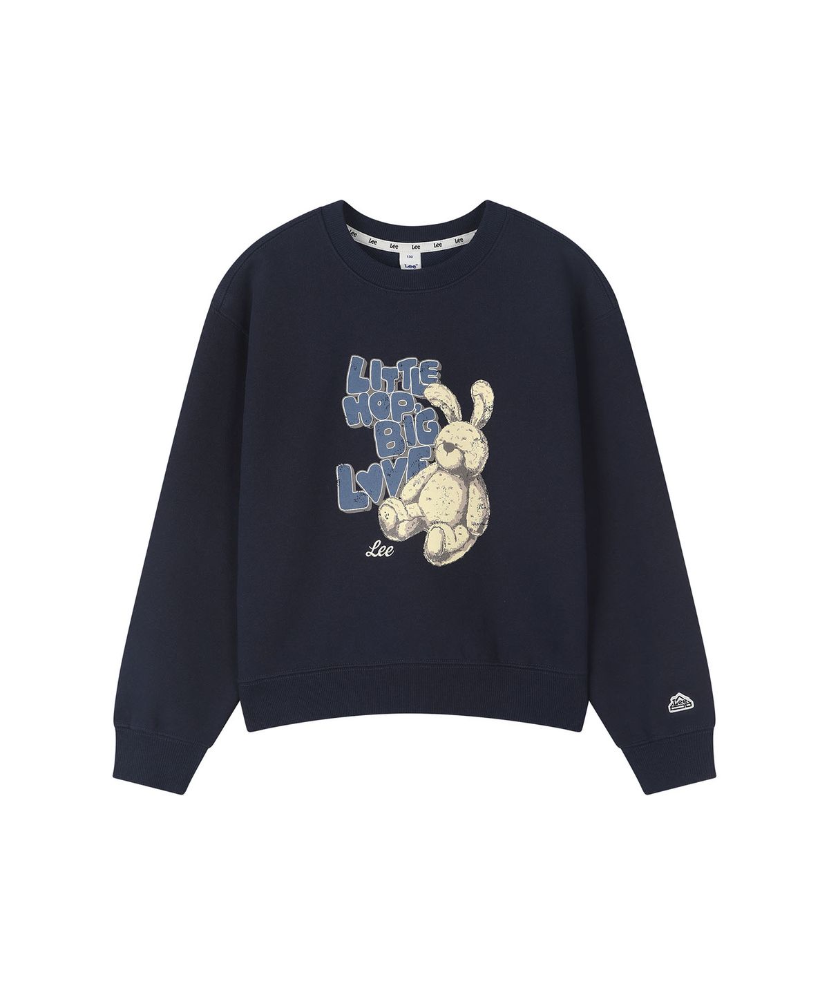 리 키즈(LEE KIDS) 토끼 그래픽 크롭 스웻셔츠 네이비 LK2604CR70NA