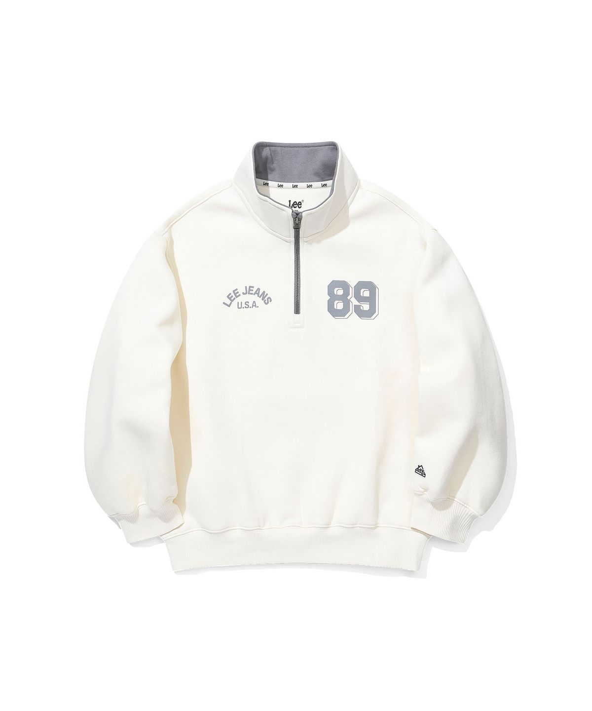 리 키즈(LEE KIDS) 체스트 아트웍 반집업 기모 스웻셔츠 아이보리 LK2604CR10IV