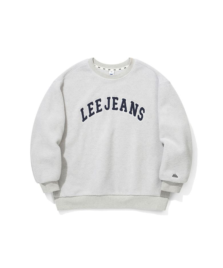 플리스 자수 로고 스웻셔츠 오트밀 LK2604CR03OT