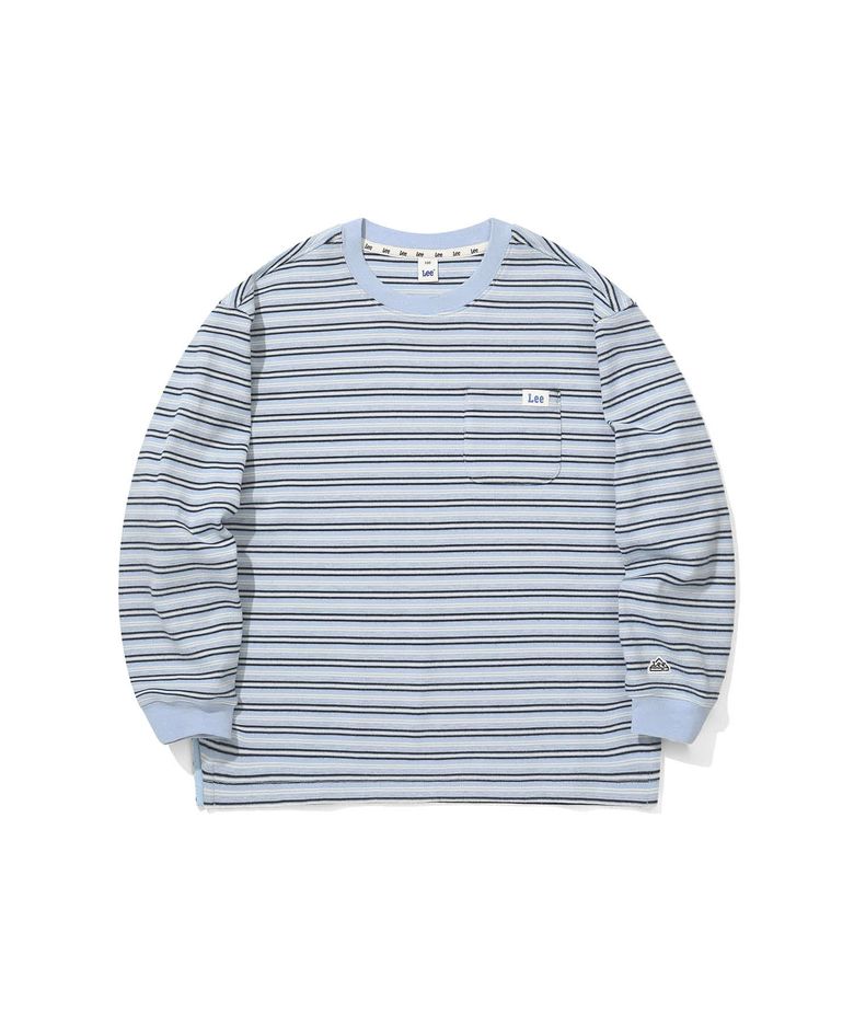 스트라이프 티셔츠 스카이블루 LK2604LT02SB