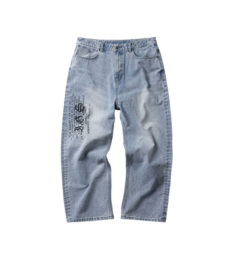 INSANE LETTERING DENIM PANTS_LIGHT BLUE