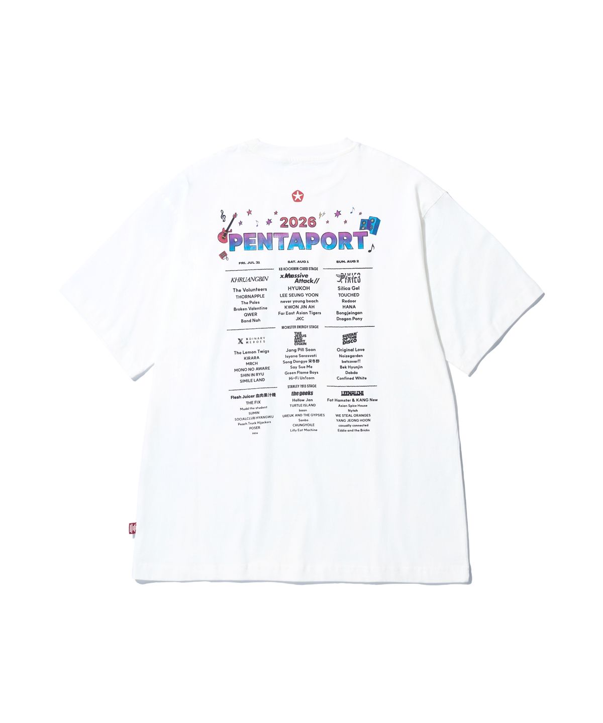 디스커스 애슬레틱(DISCUS ATHLETIC) 2026 PENTAPORT 라인업 티셔츠 화이트