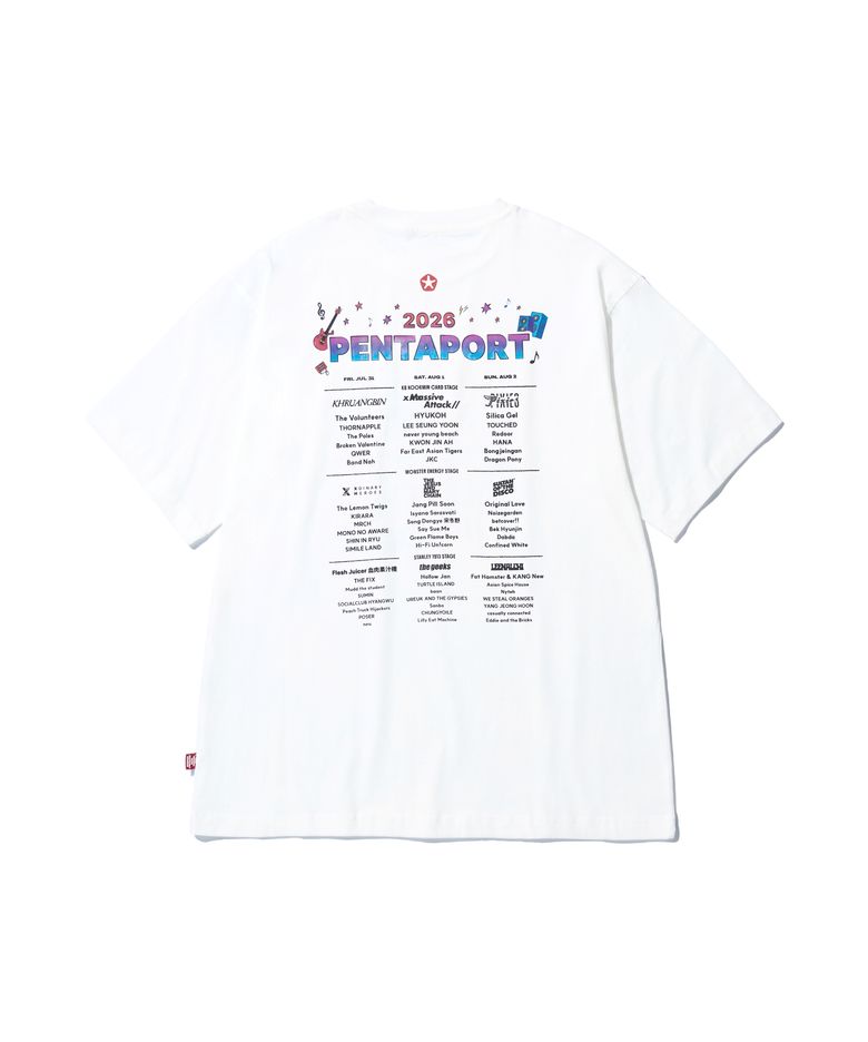 2026 PENTAPORT 라인업 티셔츠 화이트