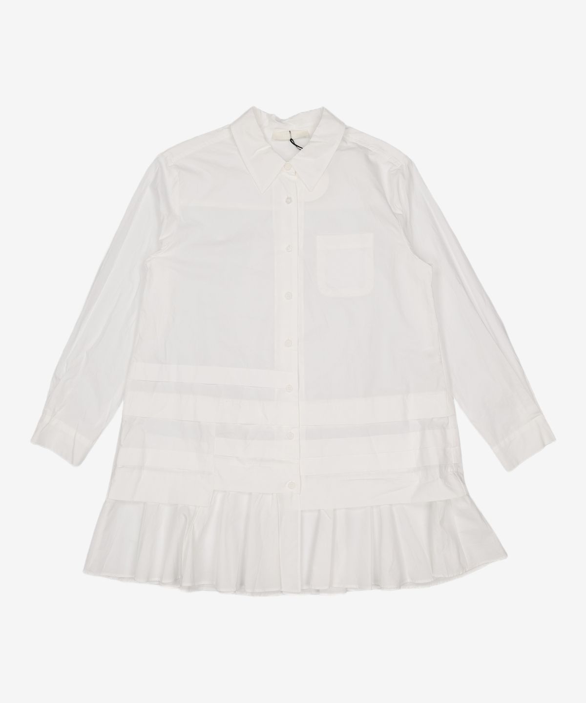 오헤시오(OHESHIO) FRILL LAYERED POCKET SHIRT DRESS, WHITE FREE