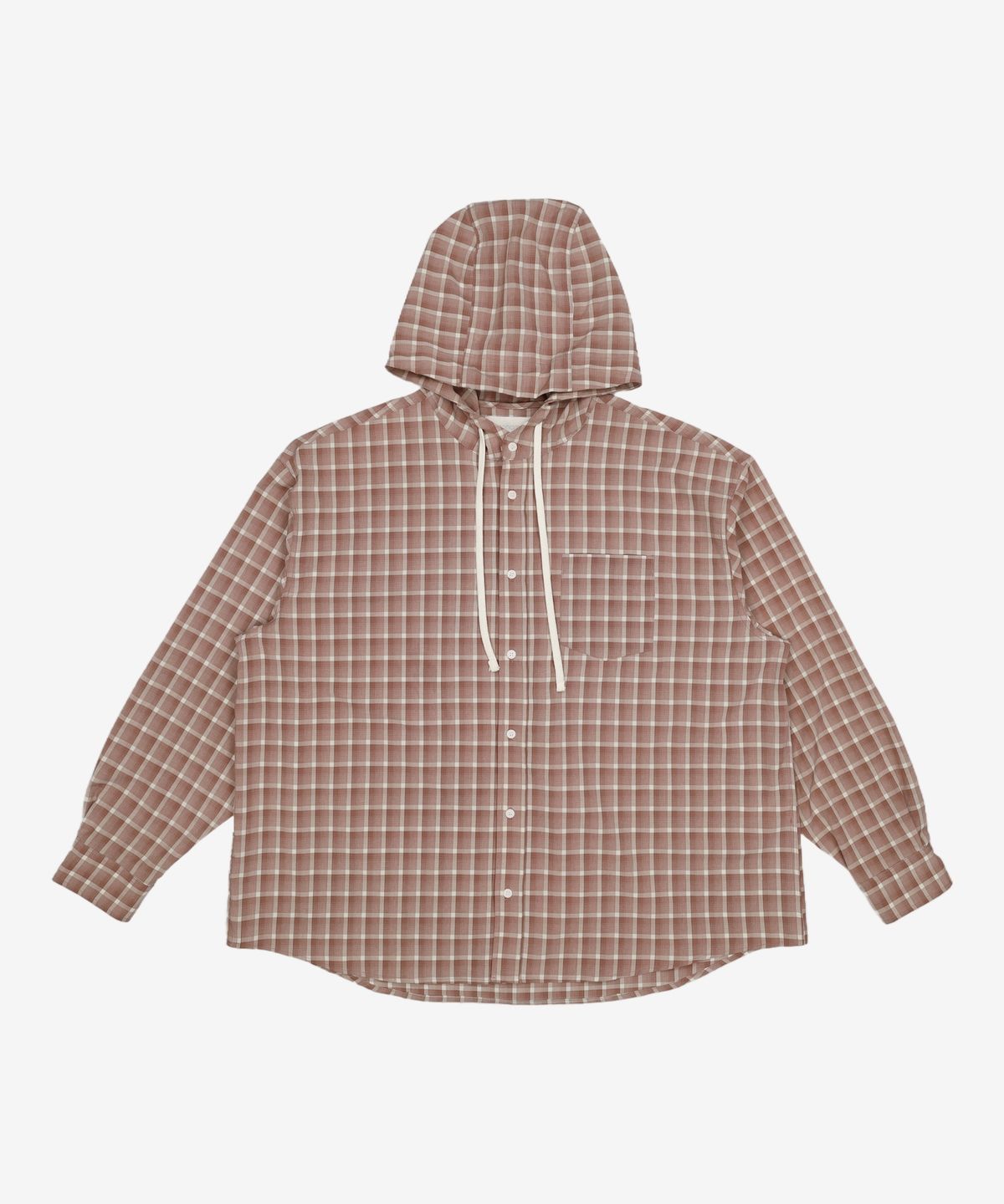 세컨모놀로그(SECONDMONO) Check Hooded Shirt [BRICKRED]_SESH012BRICKRED L
