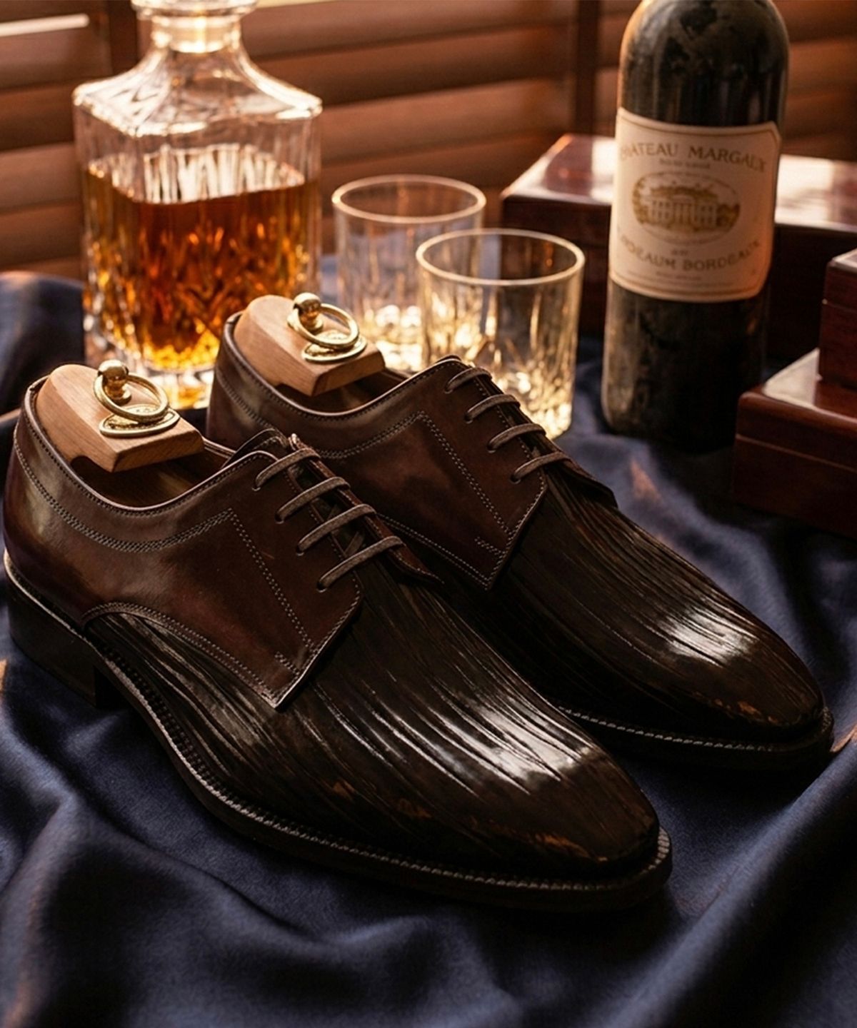 조앤슈(JOENSHOE) 벨루노 플리츠 더비 옥스퍼드 다크브라운