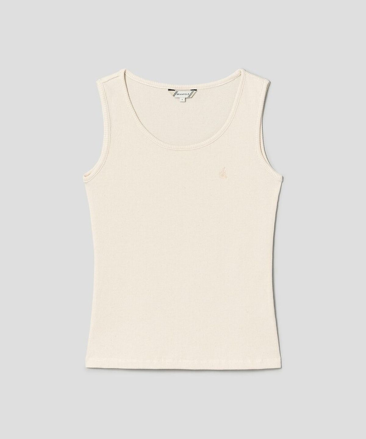 빈폴 레이디스(BEANPOLE LADIES) 와플 슬림핏 슬리브리스 티셔츠  아이보리 (BF6742C730)