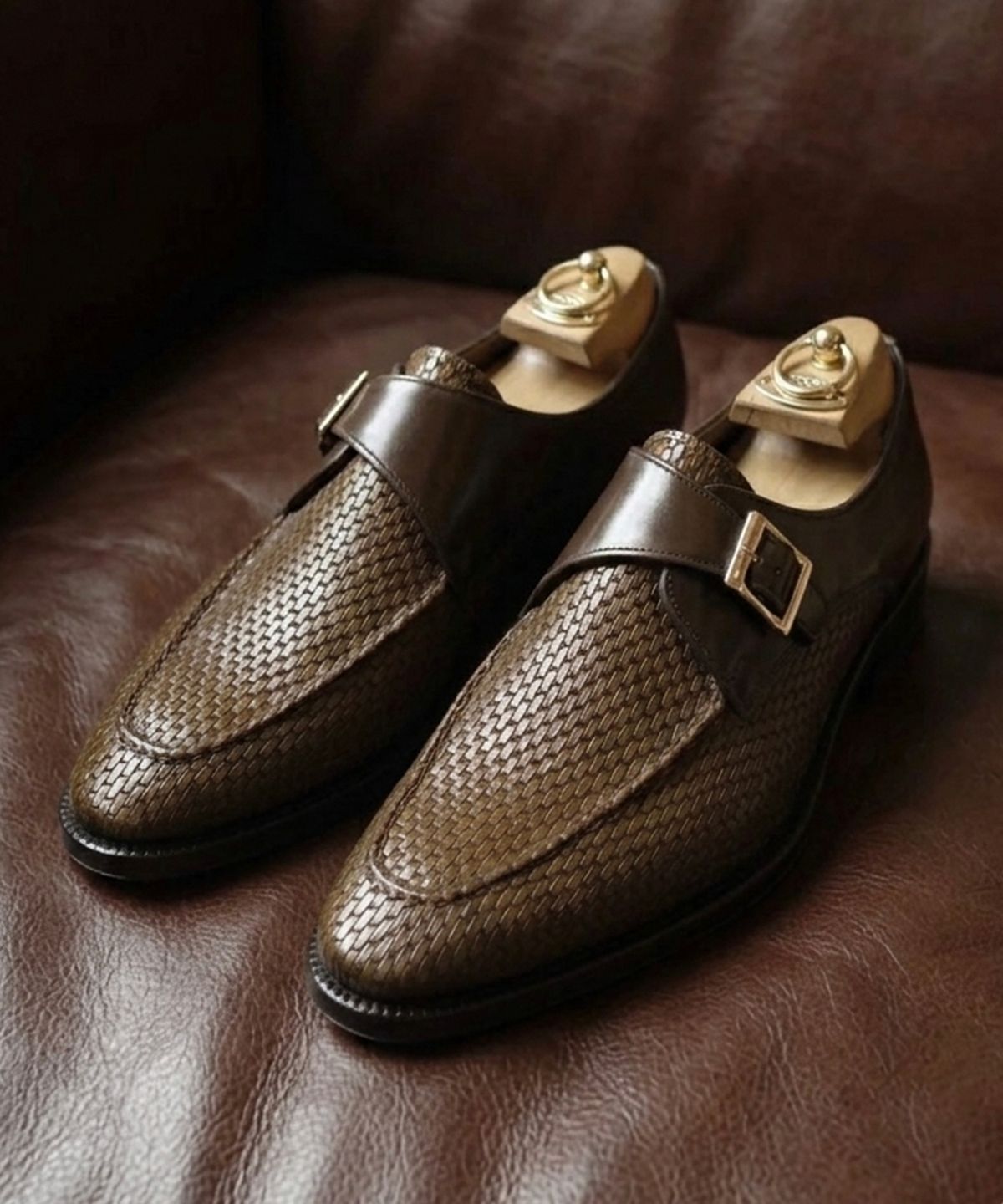 조앤슈(JOENSHOE) 리얼 코브라 원버클 몽크스트랩 모카브라운