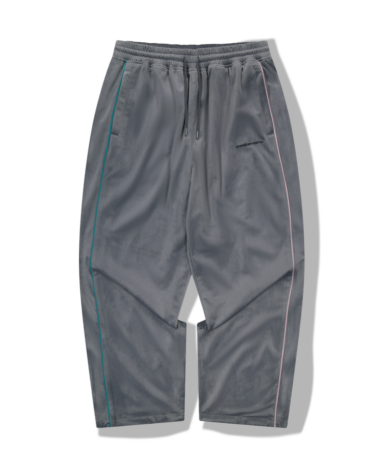 VELVET TRACK PANTS (D.GREY)