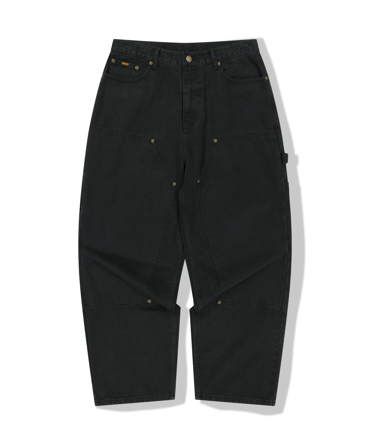 위캔더스(WKNDRS) DOUBLE KNEE CARPENTER PANTS (BLACK)