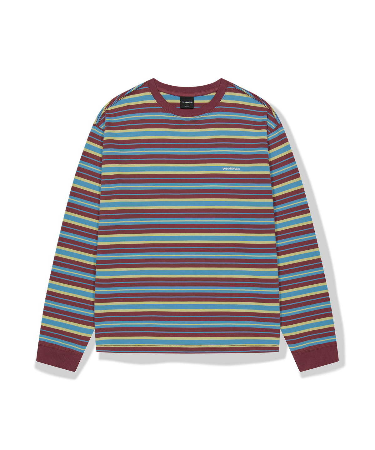 위캔더스(WKNDRS) MULTI STRIPE LS T-SHIRT (BURGUNDY)