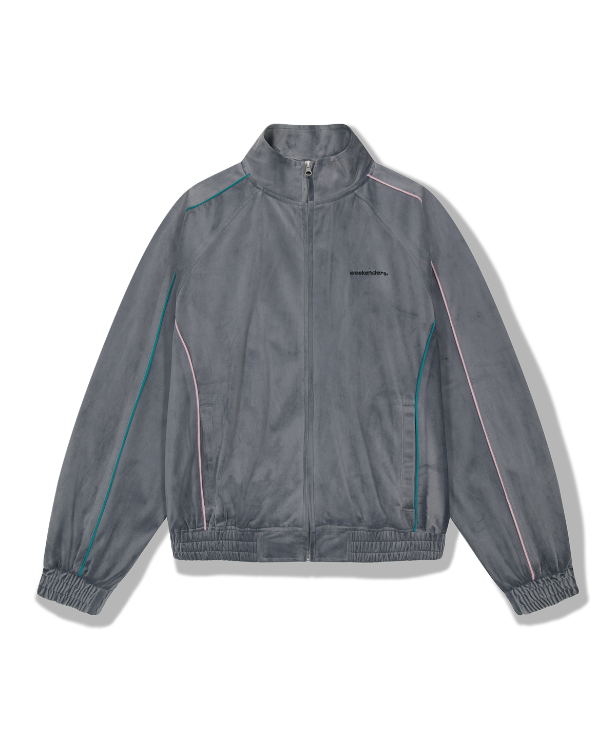위캔더스(WKNDRS) VELVET TRACK JACKET (D.GREY)
