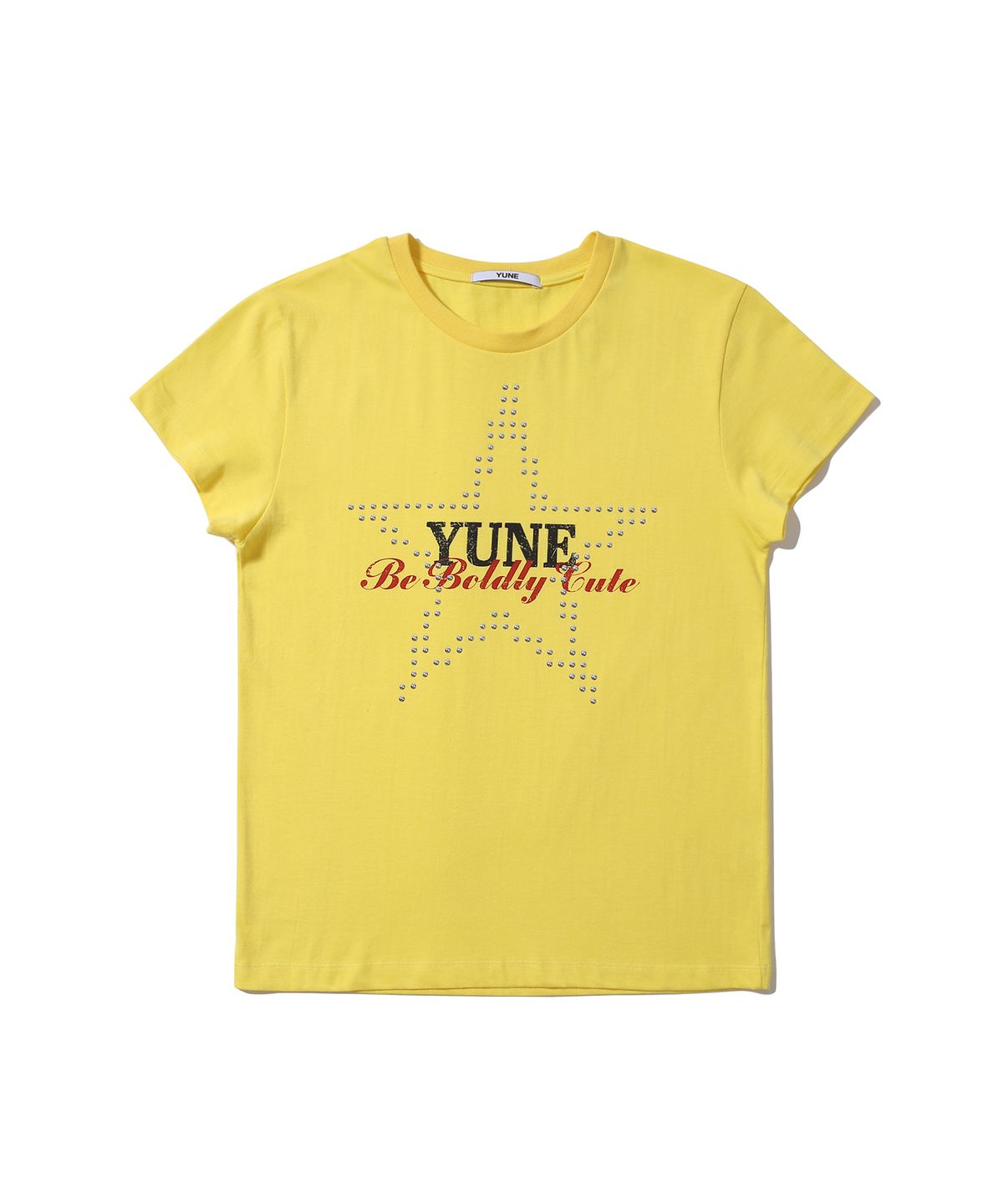 유네(YUNE) Star Stud Cap Tee_[Yellow]