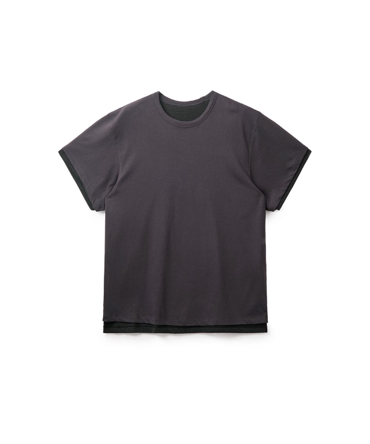 해칭룸(HATCHINGROOM) Two Face Tee 1/2 Purple Charcoal