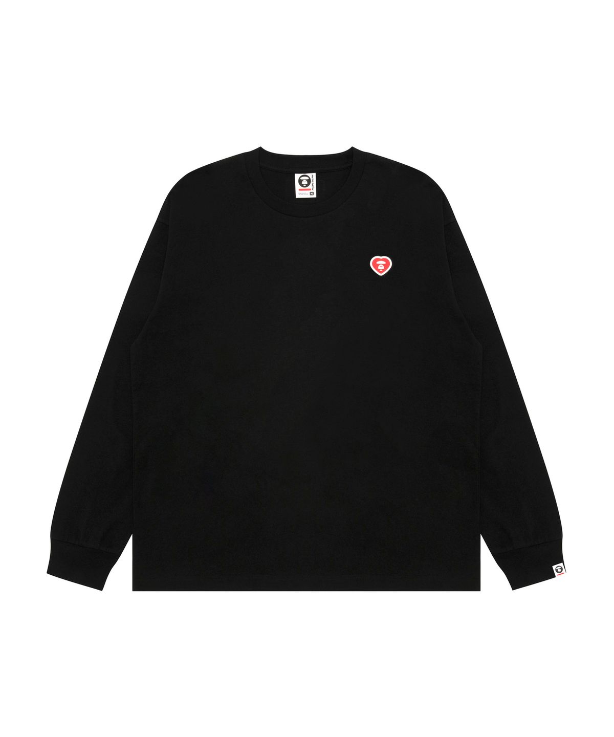 에이프(AAPE) AAPENOW AAPE 하트 롱슬리브 티셔츠 블랙 / AAPLTM1815XXQBKX