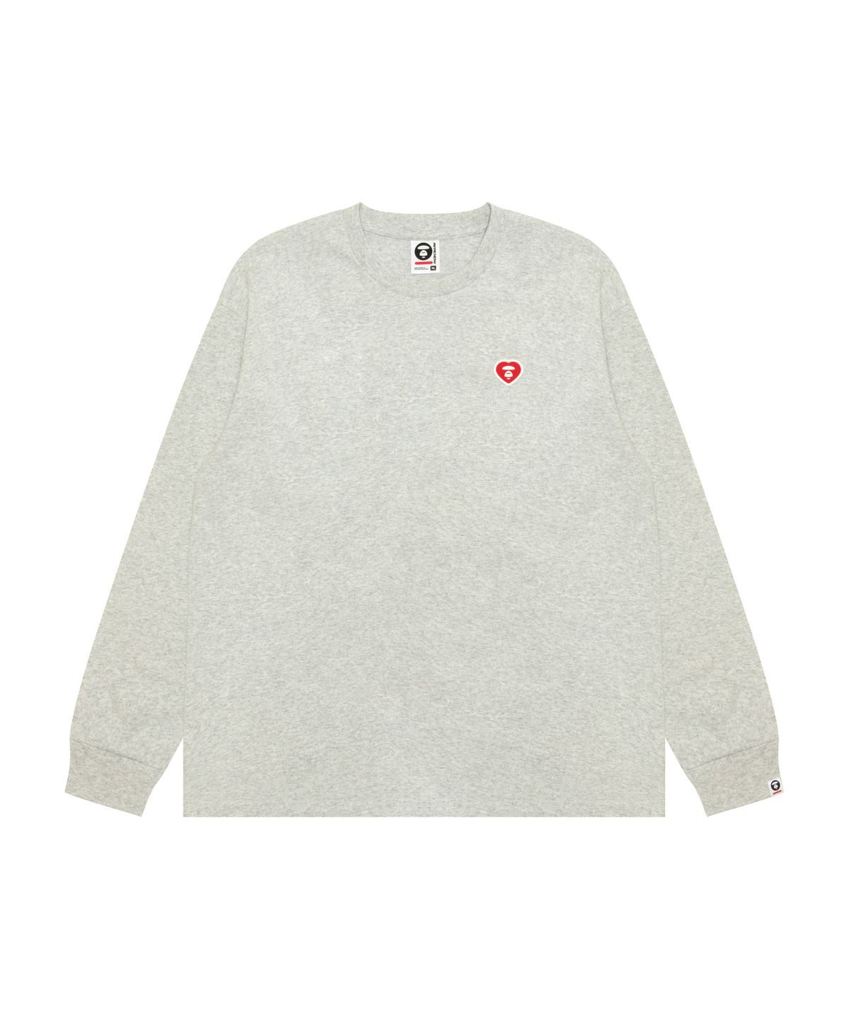 에이프(AAPE) AAPENOW AAPE 하트 롱슬리브 티셔츠 라이트 그레이 / AAPLTM1815XAQWH2