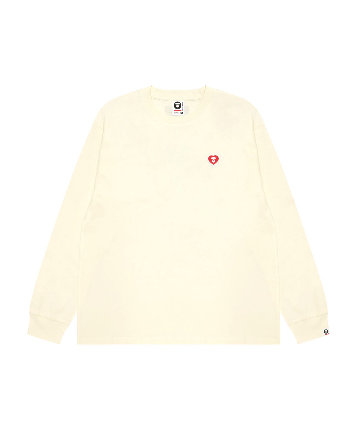 에이프(AAPE) AAPENOW AAPE 하트 롱슬리브 티셔츠 아이보리 / AAPLTM1815XXQIVA