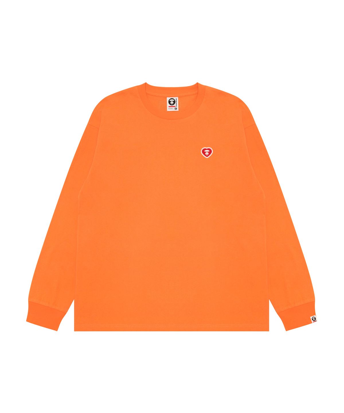 에이프(AAPE) AAPENOW AAPE 하트 롱슬리브 티셔츠 오렌지 / AAPLTM1815XXQORX