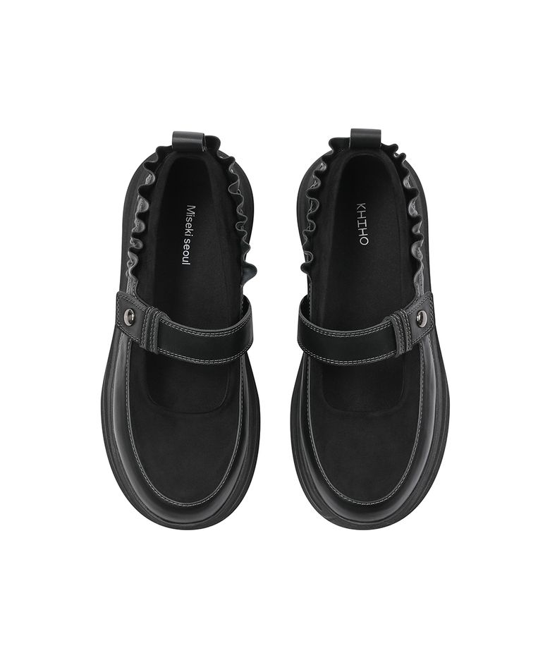 [미세키서울X기호] Layered shirring mary jane BLACK
