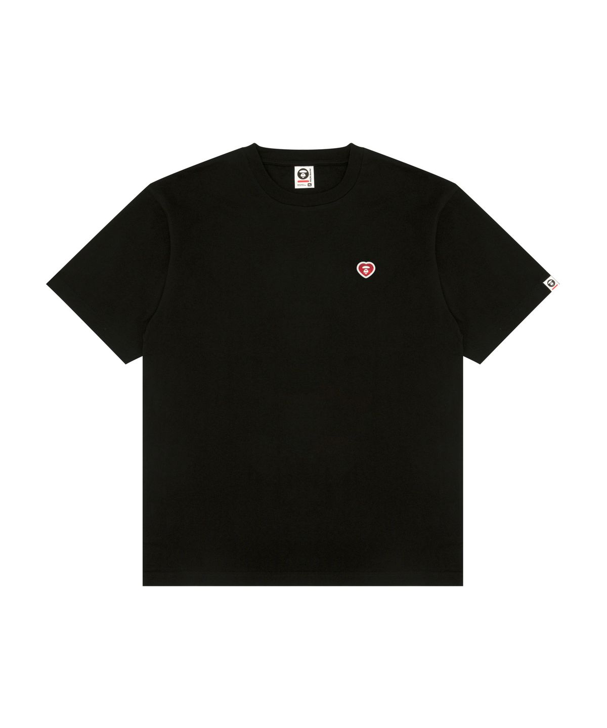 에이프(AAPE) AAPENOW 하트 문페이스 로고 티셔츠 블랙 / AAPTEM1807XXQBKX