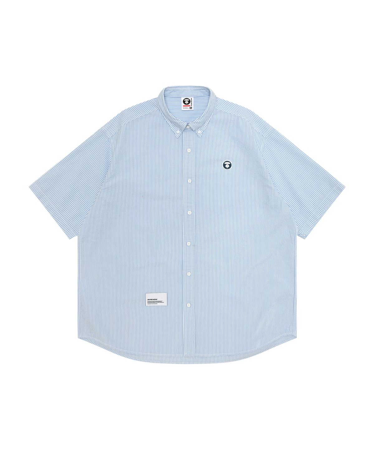 에이프(AAPE) AAPENOW 문페이스 숏 슬리브 셔츠 스카이 블루 / AAPSRM8562XXQBLA