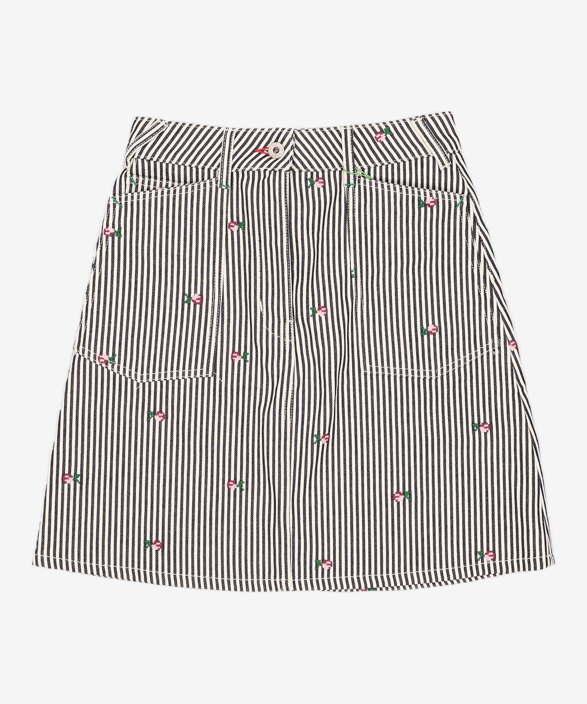 겐조(KENZO) 린스 스트라이프 쇼츠 데님 스커트 - 린스 블루 / FD52DJ2696J1DM 27