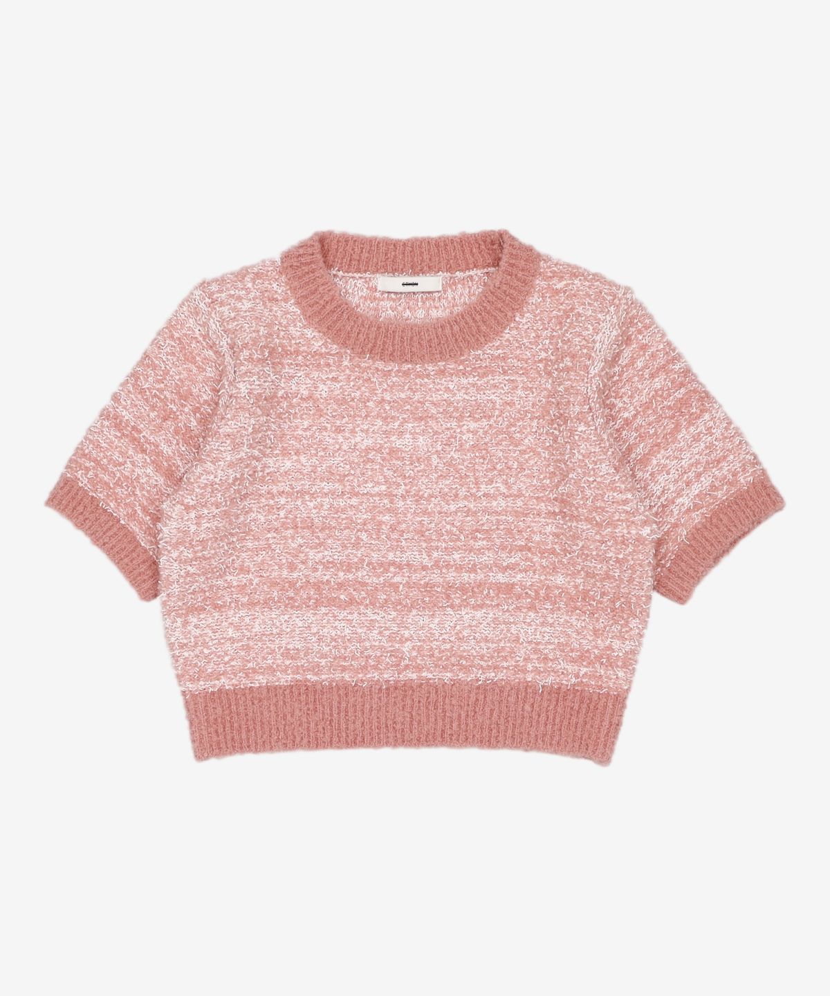 에트몽(ETMON) Color Blend Short Sleeve Knit Top  Coral Pink FREE