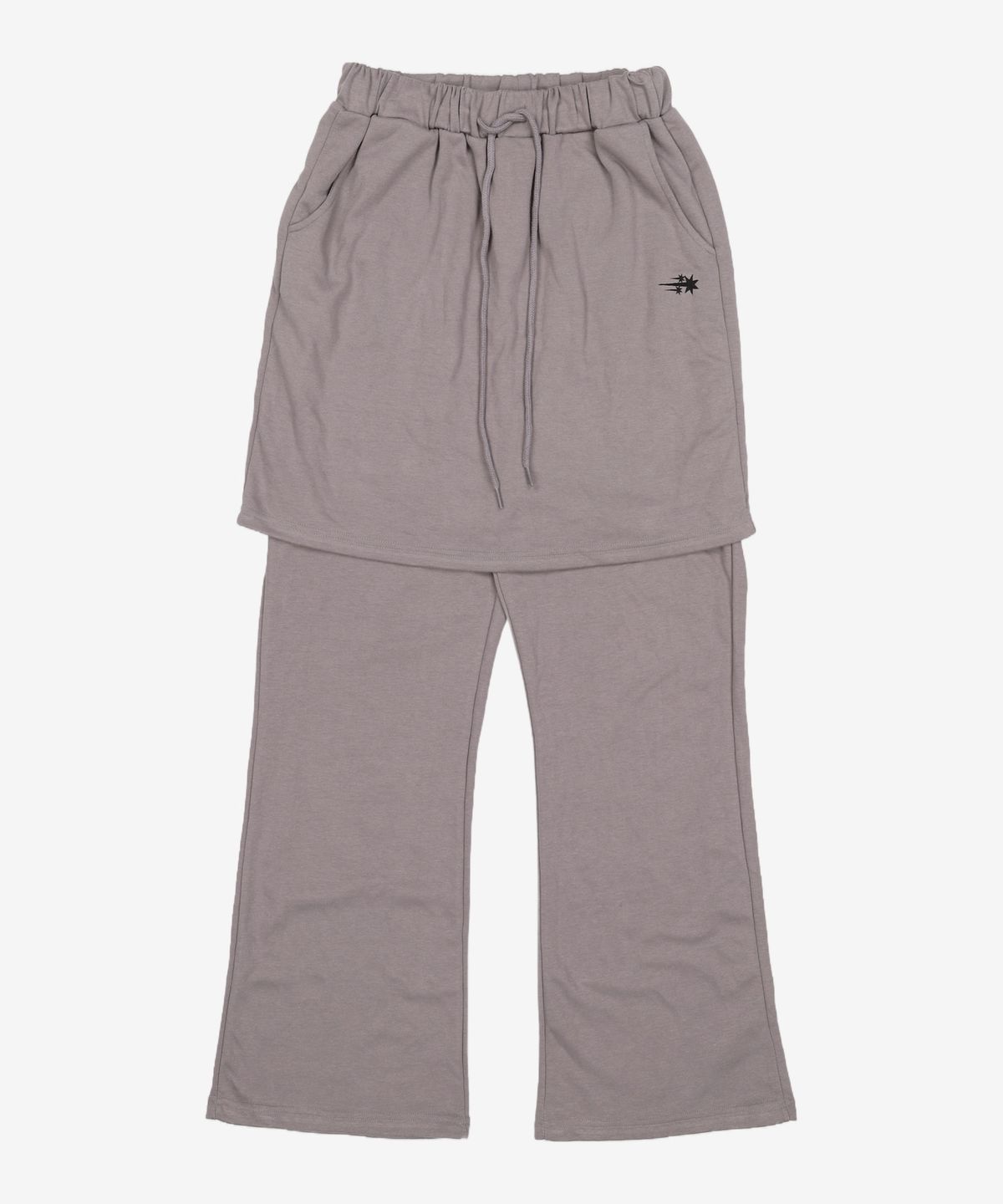 나이스고스트클럽(NICEGHOSTCLUB) LOGO SWEAT LAYERED PANTS_GREY(NG2DFUPA91A) FREE