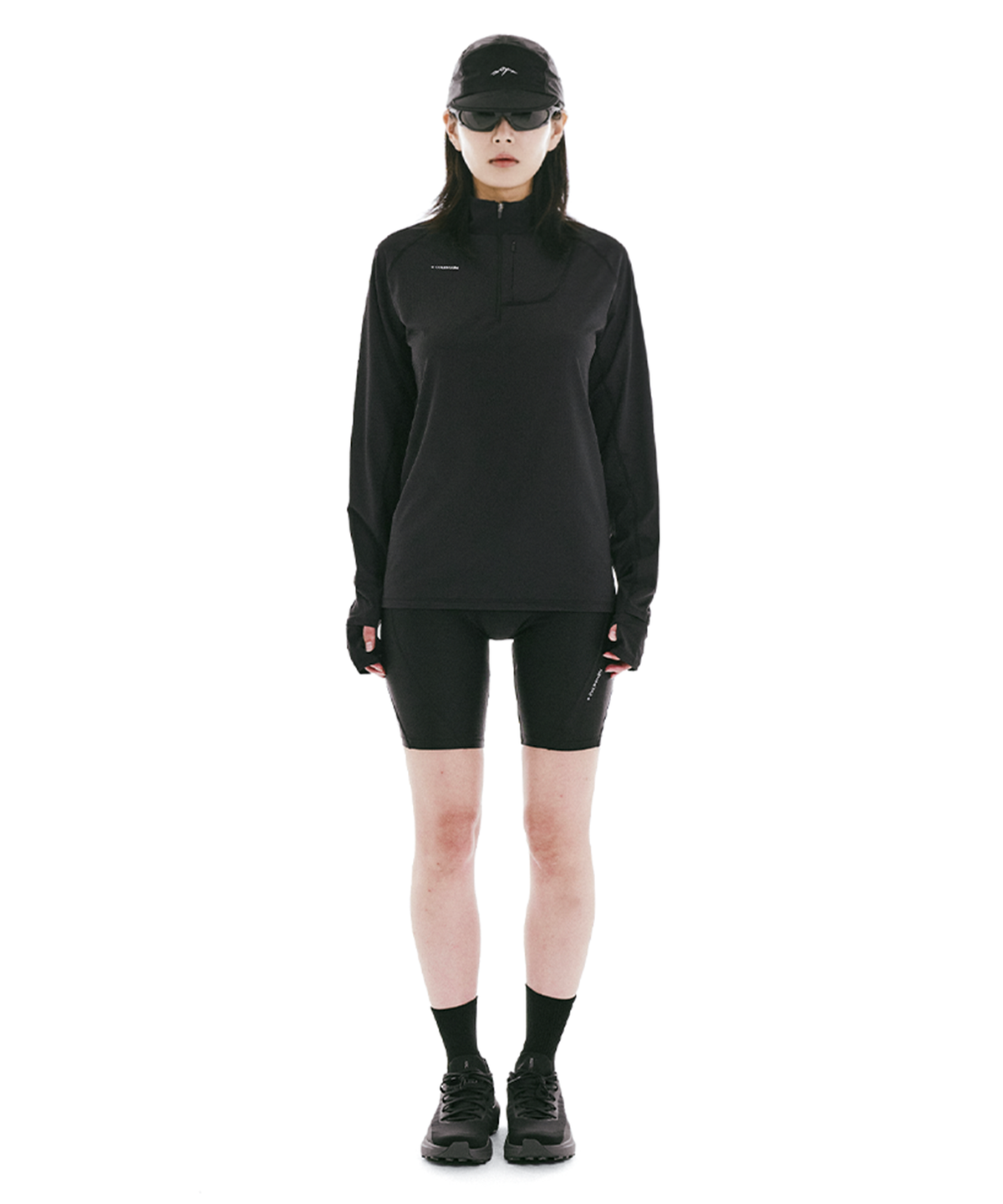 콜드웜(COLDWARM) Compression Half Tights (Black) - Women
