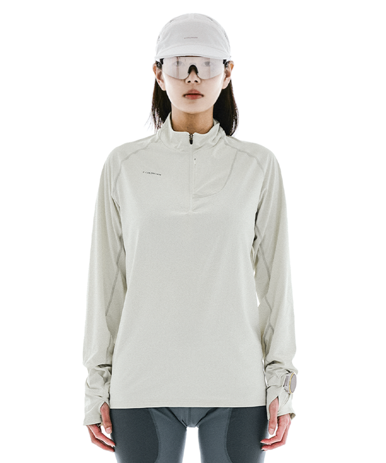 Tempo Grid Half Zip (Lime Cream) - Women