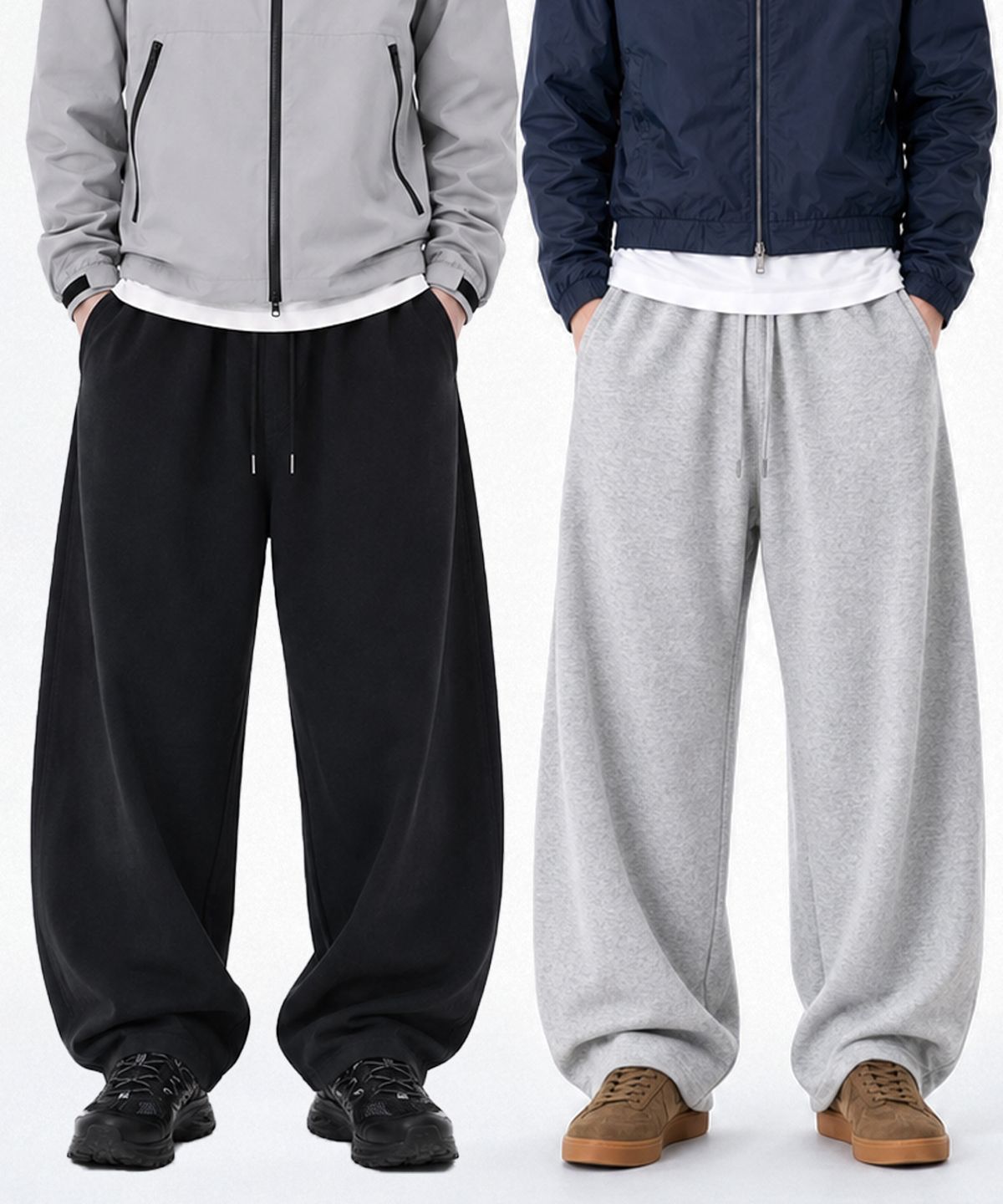 포더핏(FOR THE FIT) 커브드 와이드 밴딩 팬츠_2color