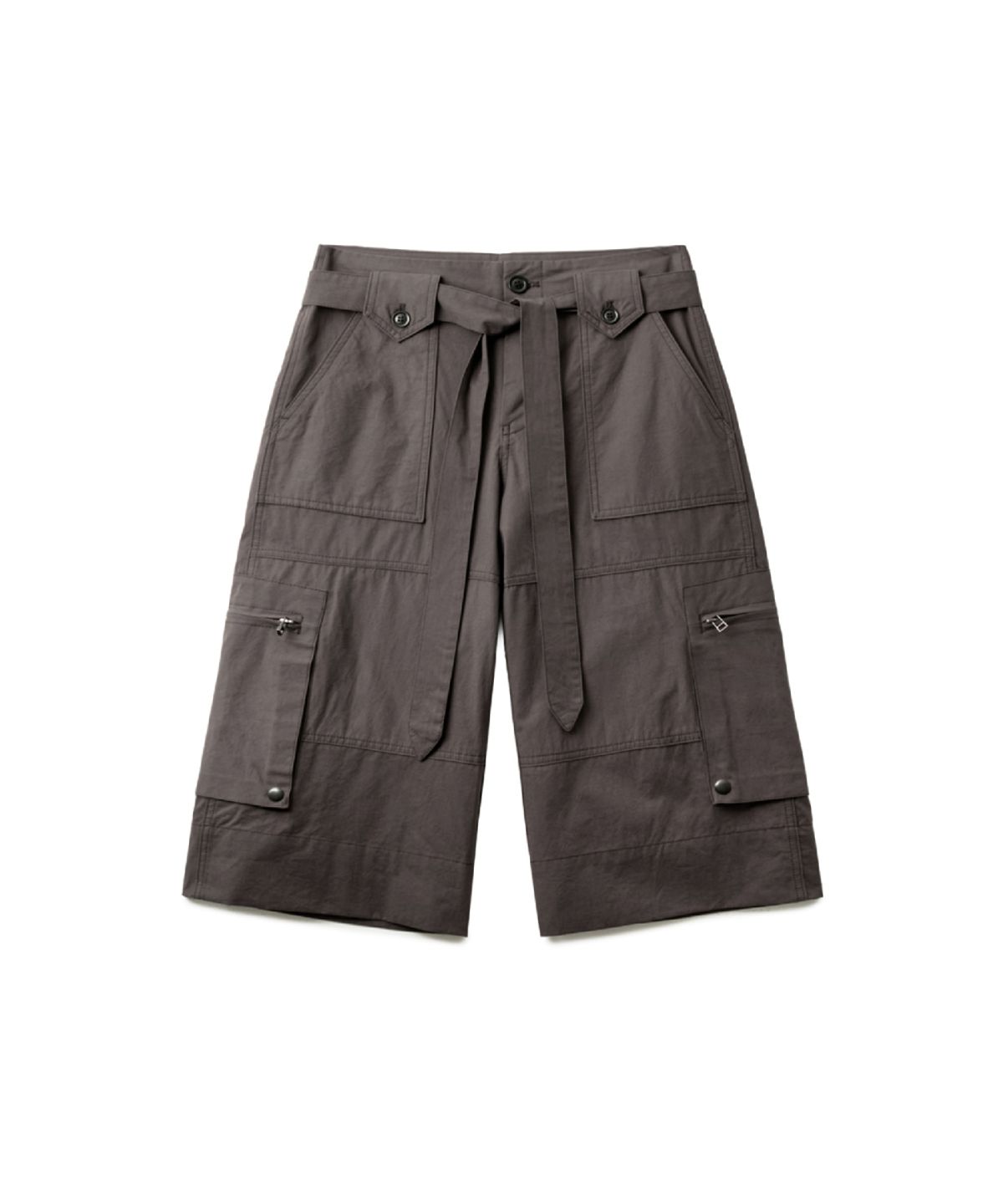 해칭룸(HATCHINGROOM) Roll up Fatigue Shorts Dark Brown