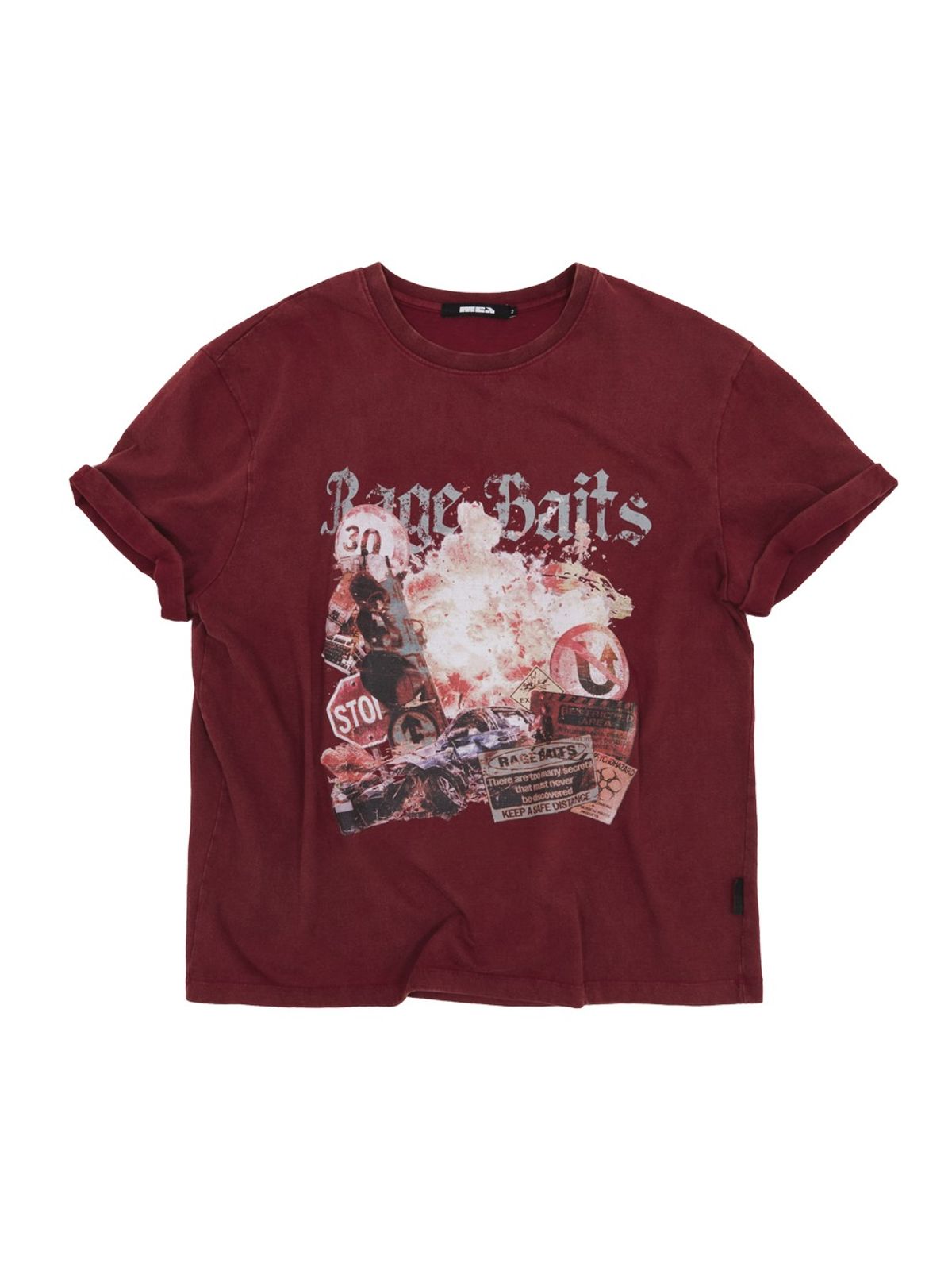 메아(MEA) RAGE BAITS DYEING T-SHIRT [RED]