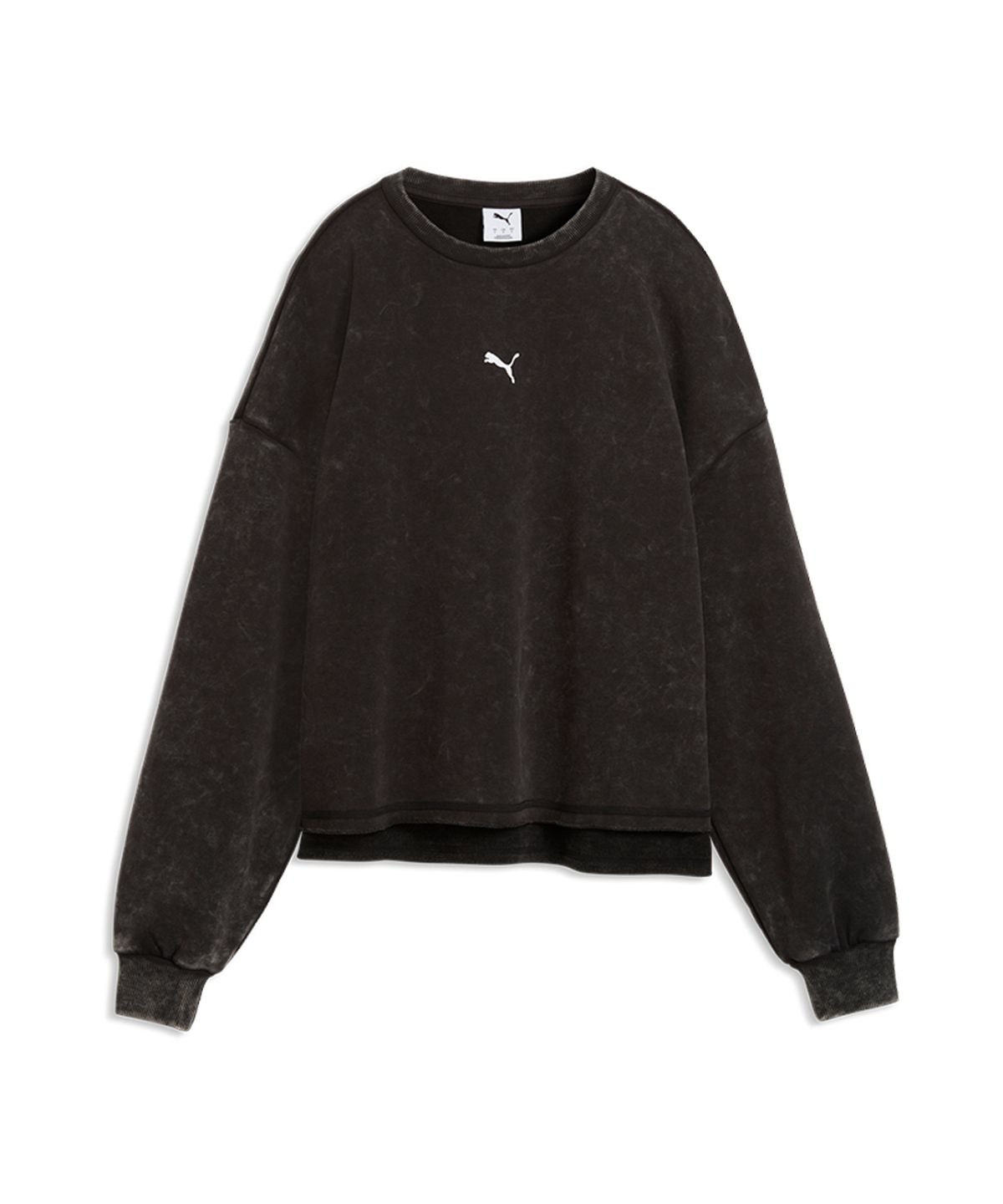 푸마(PUMA) 런 컬쳐 컬렉티브 오버사이즈 워시드 그래픽 크루 - 푸마 블랙 / 639049-01