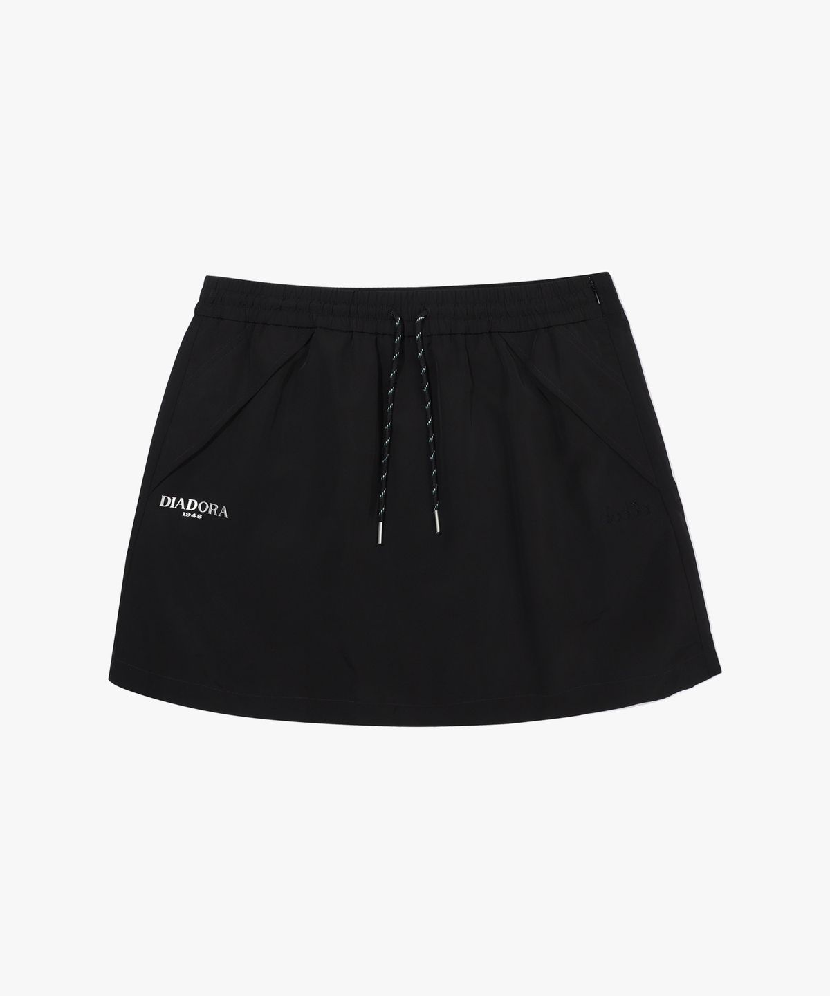 디아도라(diadora) 스트링 포인트 우븐 스커트 BLACK
