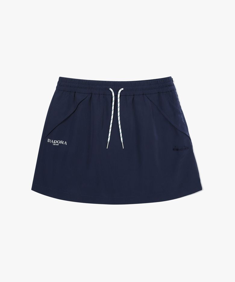 스트링 포인트 우븐 스커트 BLUE