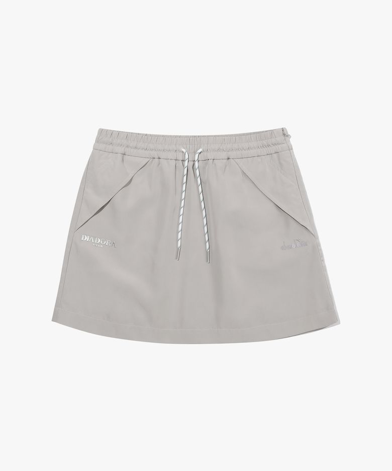 스트링 포인트 우븐 스커트 BEIGE