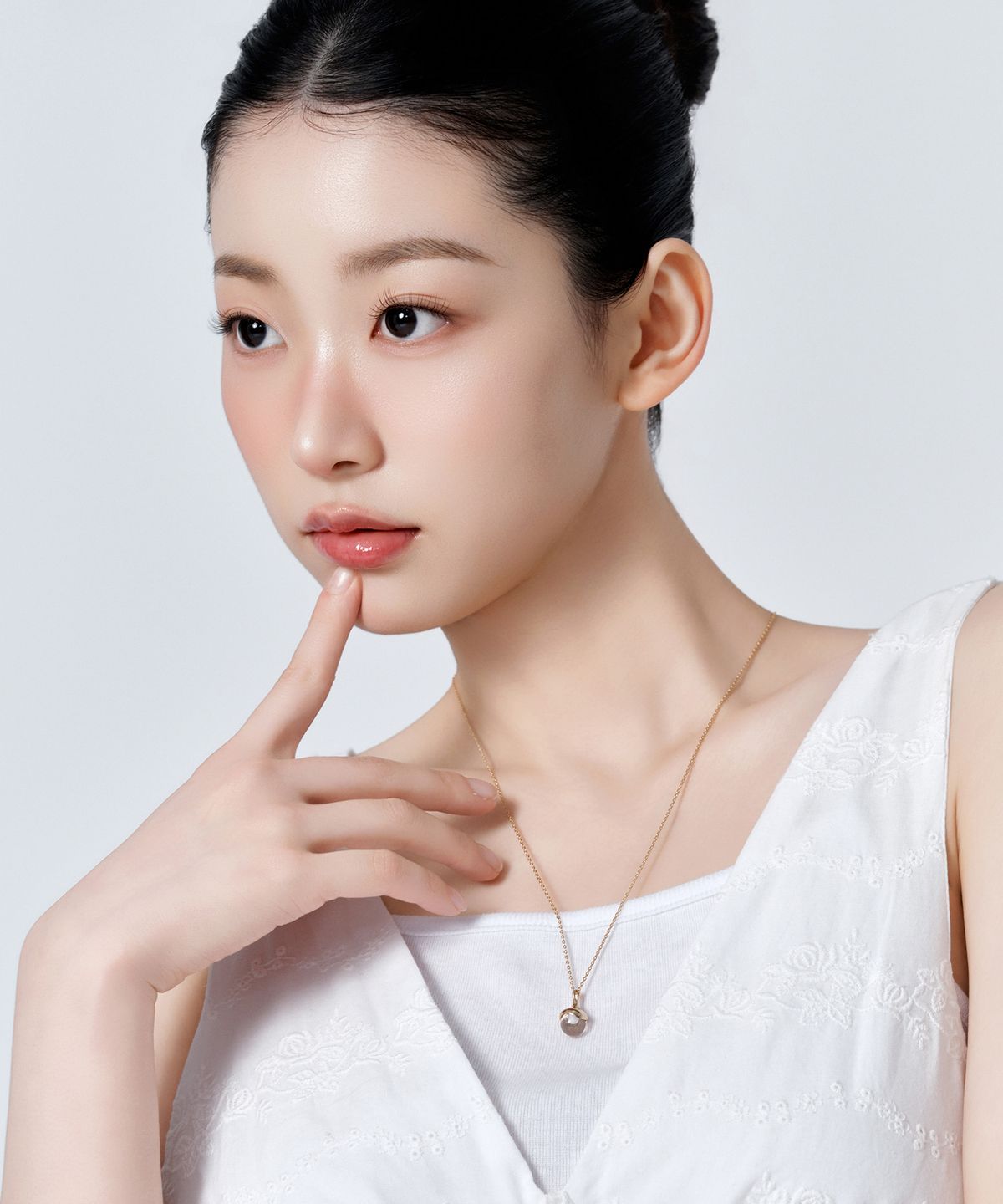골드앤디어(goldndear) 14KGP 크리스탈 버블 롱 목걸이
