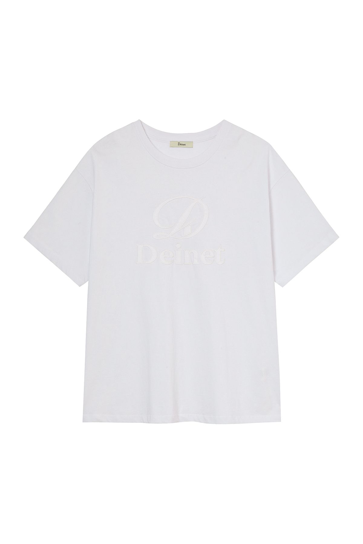 다이닛(DEINET) APPLICATION STITCH T-SHIRT IN WHITE