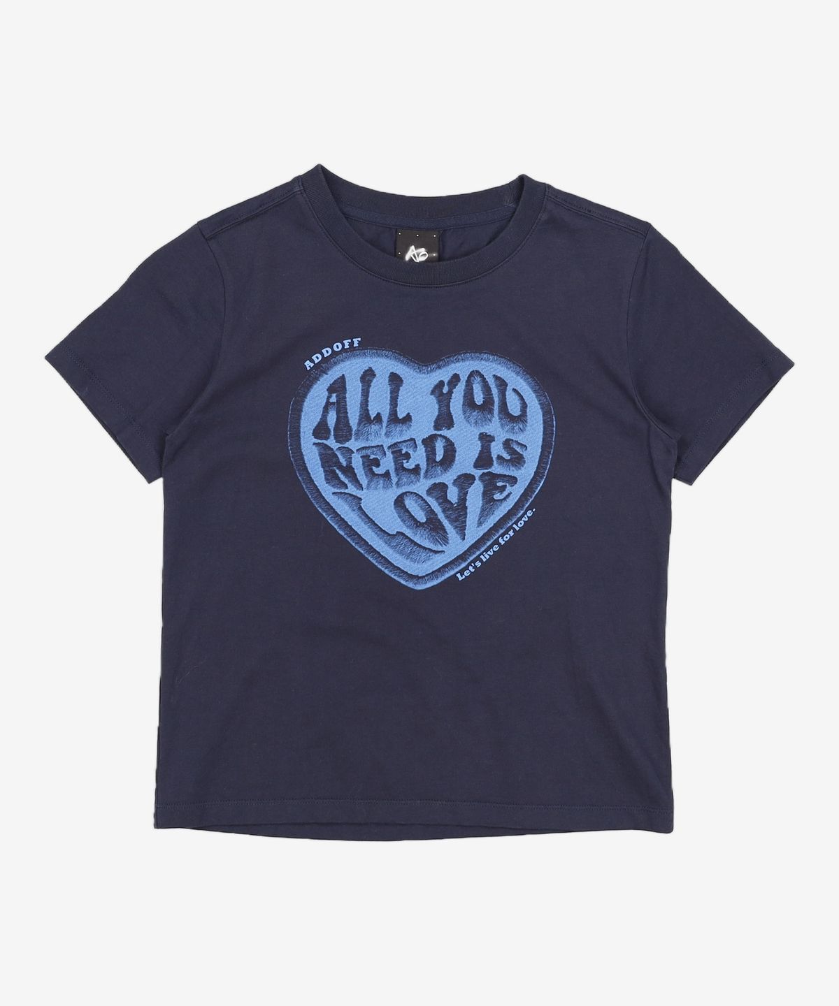 애드오프(ADDOFF) NEED LOVE GIRL T-SHIRT NAVY FREE