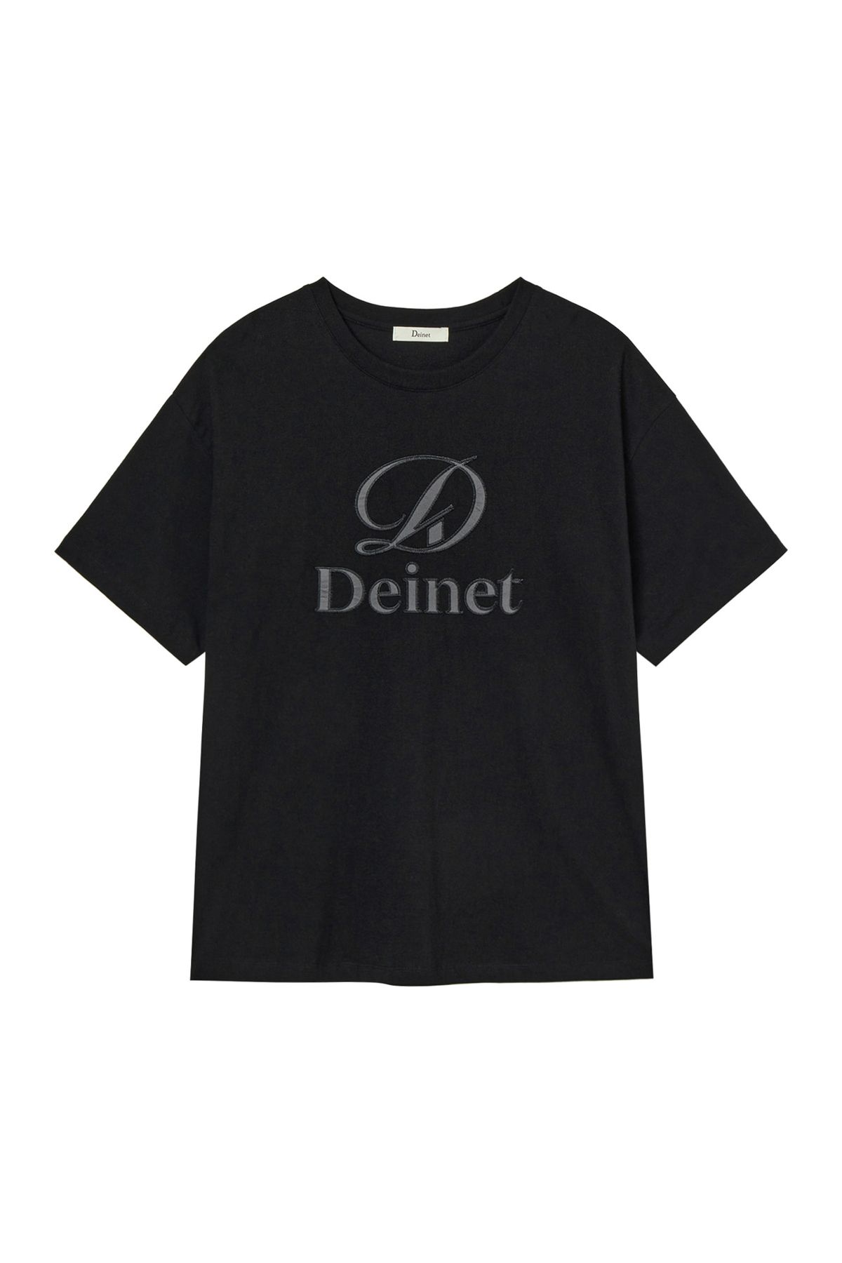 다이닛(DEINET) APPLICATION STITCH T-SHIRT IN BLACK
