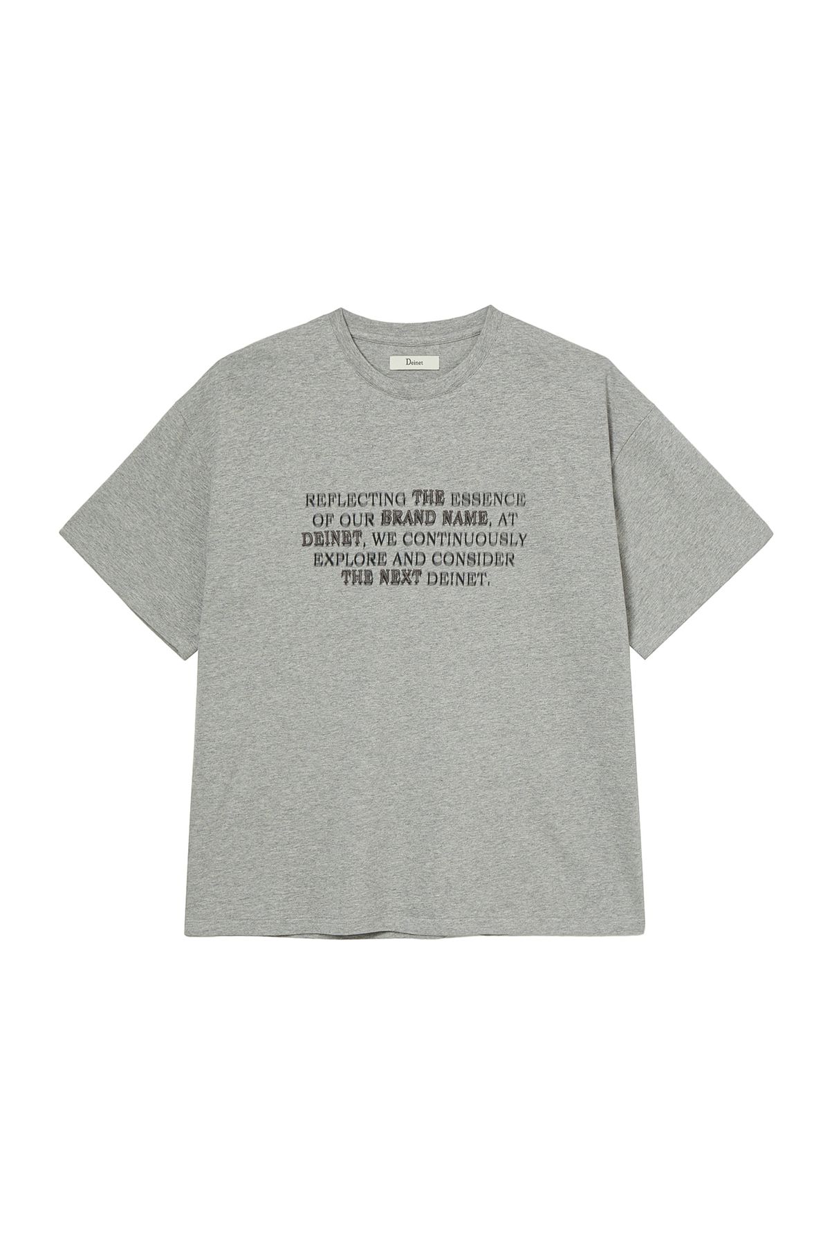 다이닛(DEINET) LETTERING T-SHIRT IN MELANGE GREY