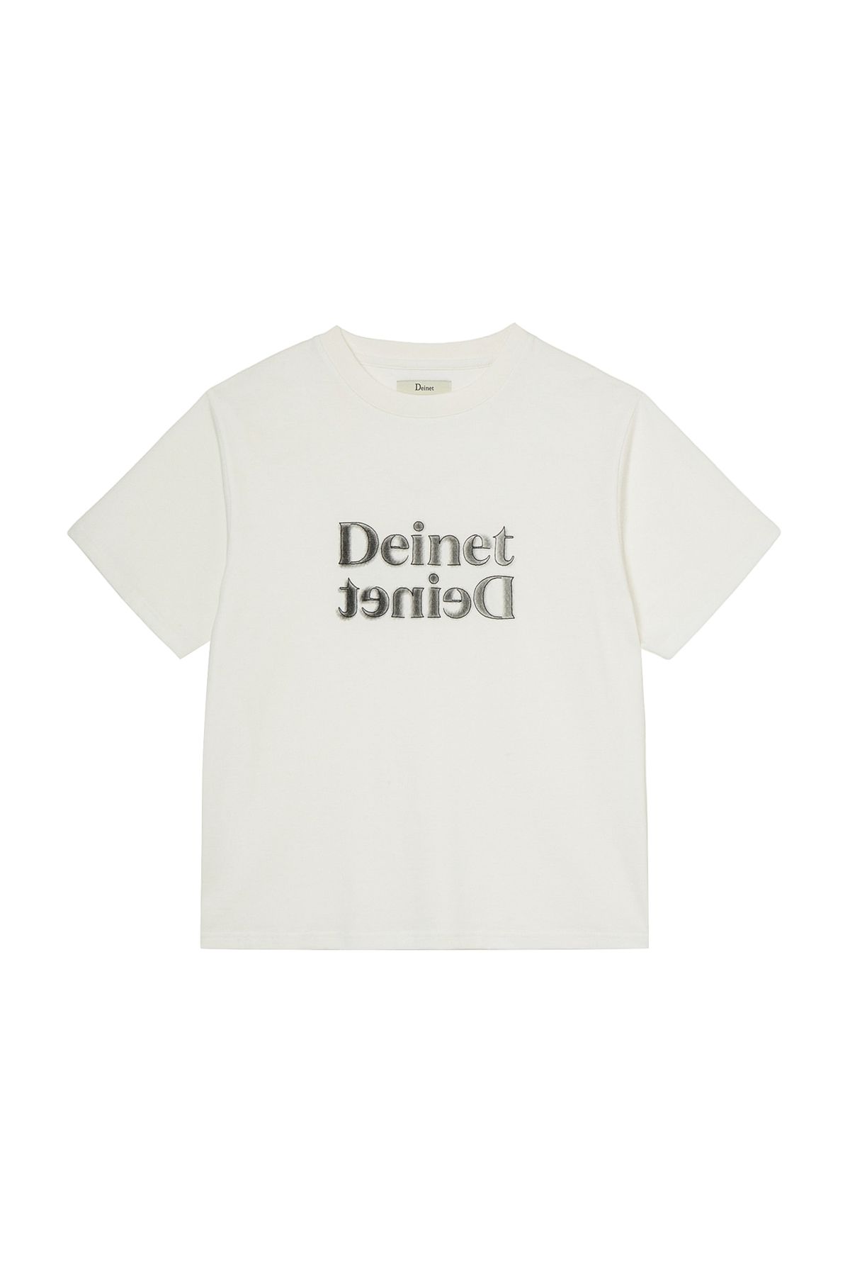 다이닛(DEINET) BRUSHED STITCH POINT REGULAR T-SHIRT IN WHITE