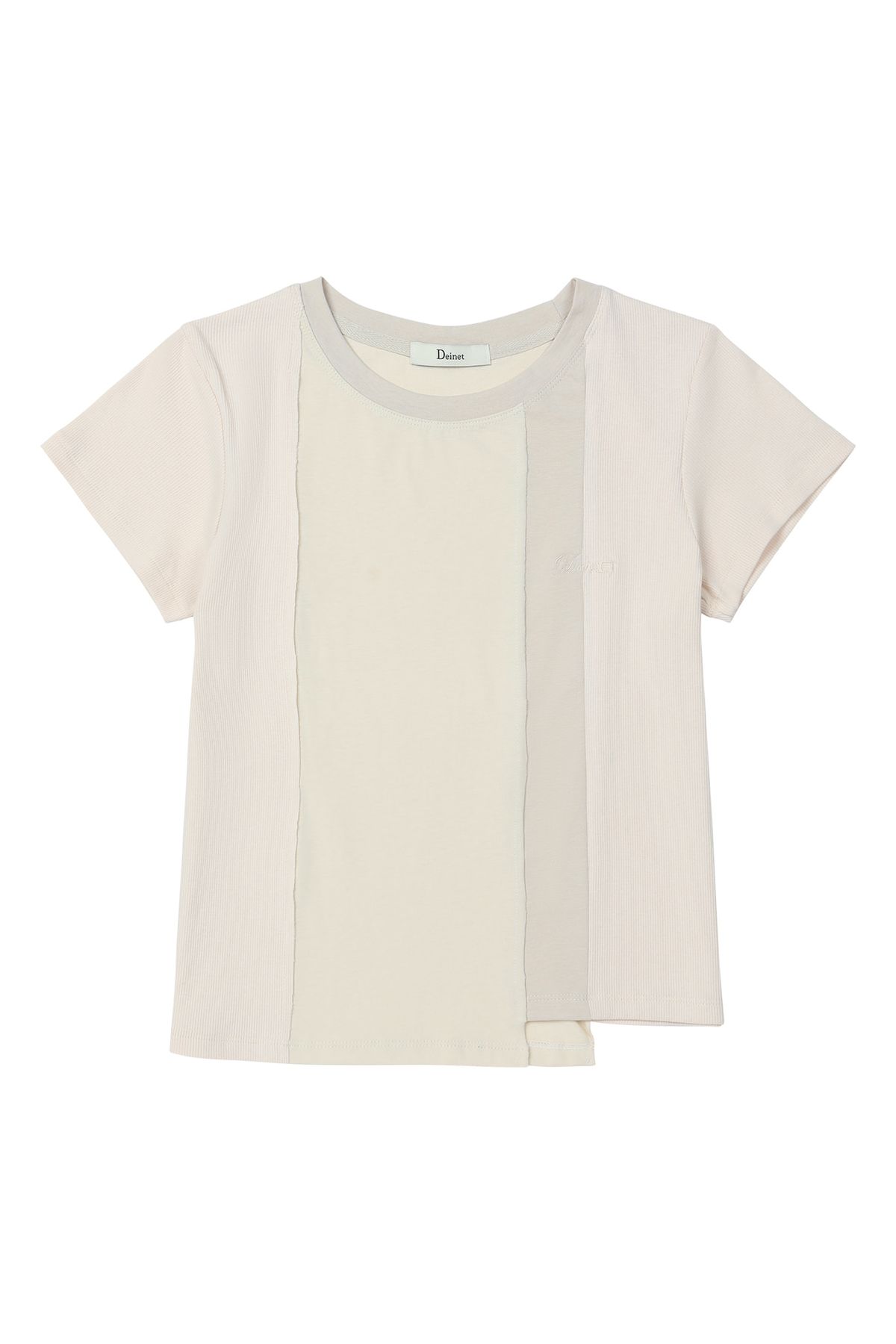 다이닛(DEINET) CONTRAST T-SHIRT IN BEIGE