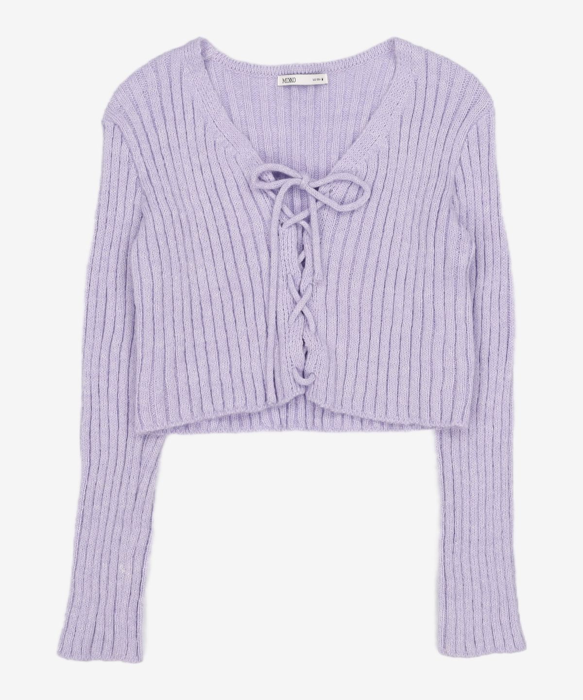 미쏘(MIXXO) 레이스업 골지 가디건_MIWCKE118T M